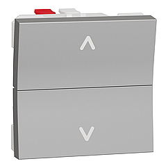 Вимикач жалюзі кнопковий Unica New алюміній NU320730