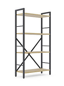 Стелаж металевий фарбований Антрацит "Лофт" 1100х600х240мм, 4 полиці, ЛДСП колір полиць Дуб Артізан | Стелаж для офісу