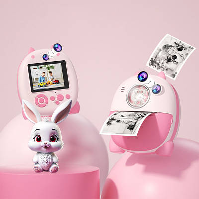 Портативний фотоапарат полароїд термопринтер чорно-білого друку з набором для розфарбовування 2.4" Зйомка відео плеєр type-c