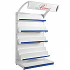 Книжковий стелаж 1900х1200 мм, стелаж приставний, торговий стелаж металевий для книг, стелаж для кросвордів, стенд для преси, книг, фото 3