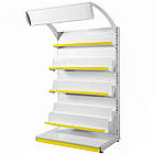 Книжковий стелаж 1900х1200 мм, стелаж приставний, торговий стелаж металевий для книг, стелаж для кросвордів, стенд для преси, книг, фото 2