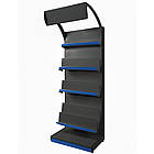 Стелаж книжковий 1900х600 мм приставний, стелаж для книг торговий, стелаж для торгівлі книгами, журналами, пресою, стелаж для, фото 3