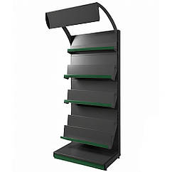 Стелаж книжковий 1900х750 мм приставний, стелаж для книг торговий, стелаж для торгівлі книгами, журналами, пресою, стелаж для