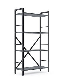 Стелаж металевий фарбований Антрацит "Лофт" 1100х600х240мм, 4 полиці, ЛДСП колір полиць Антрацит | Стелаж для шоурума