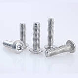 Гвинт ISO7380 M3*14 із напівкруглою головкою та внутрішнім шестигранником, нержавіюча сталь 304, фото 3