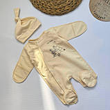 Комплект для новонародженого: чоловічок + шапочка з теплого футеру з начосом, фото 8