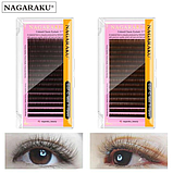 Вії Nagaraku C 0.10 світло-коричневі мікс (7-15), фото 3