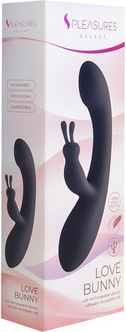 Вибратор S Pleasures Velvet Love Bunny Black, фото 3