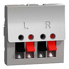 Аудіорозетка 2 модуля Unica New алюміній NU348630