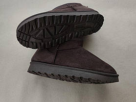 Угги КОРЧНЕВЫЕ BROWN короткие мини полуботинки экоЗамша женские мужские осень зима, фото 4