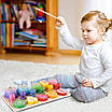 Дошка логічна дерев'яна іграшка для дитини 3в1 Сортер магнітна риболовля гра з фруктами розвиває моторику, фото 8