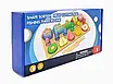 Дошка логічна дерев'яна іграшка для дитини 3в1 Сортер магнітна риболовля гра з фруктами розвиває моторику, фото 9