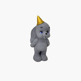 Фігурка шоколадна — Зайчик, що задуває свічку - Сірий