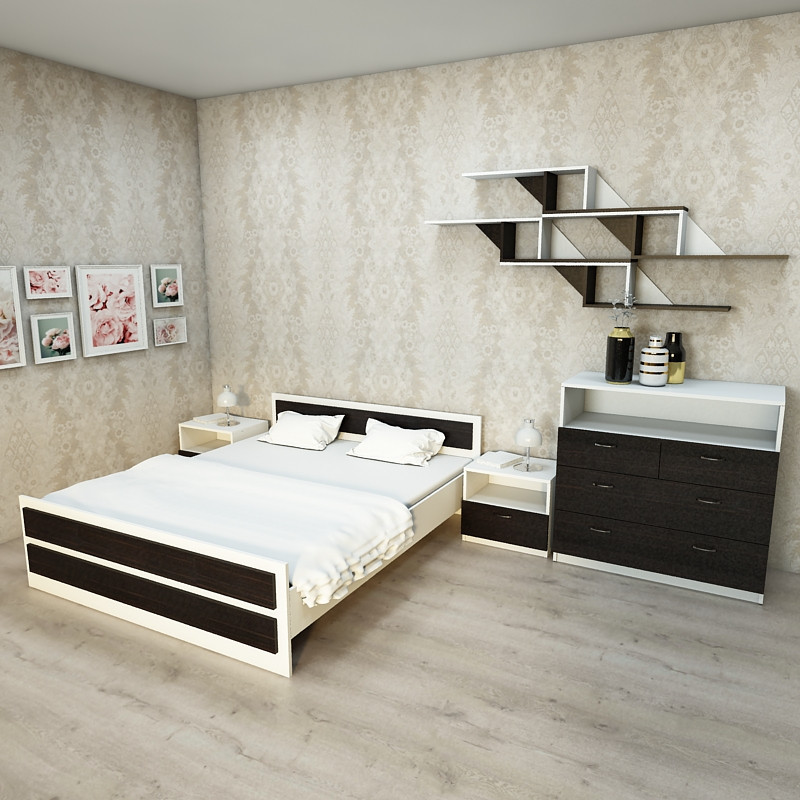 Комплект спальня максі 1 Білий/Дуб Венге Гамма стиль, фото 1