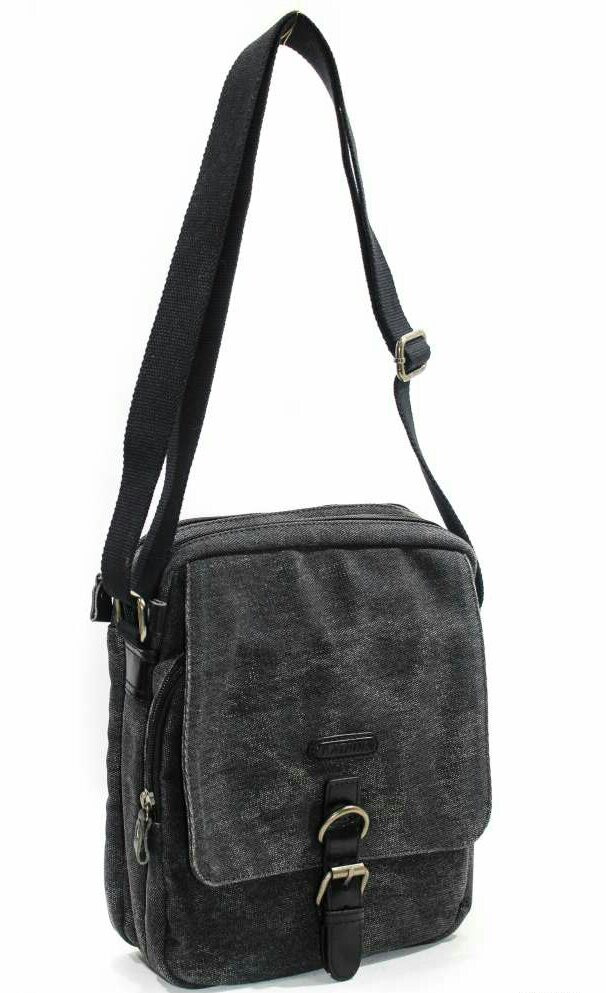 Плечова сумка чоловіча тканинна міська для документів через плече стильна 6586, фото 1