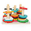 Геометрична гра логічний сортер з фігурами і квітами для дитини Іграшка Монтессорі розвиває мислення, фото 3