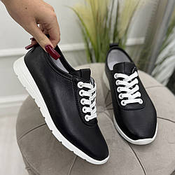 Мокасини жіночі шкіряні. Колір чорний