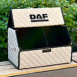 Органайзер у багажник на магніті з вишивкою DAF, бежевий, 50 см, автомобільний органайзер в авто, фото 3