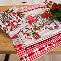 Кухонні рушники вафельні "Гноми" коробка 3шт. 60х47 см