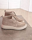 Жіночі демісезонні черевики з бежевої замші, фото 2