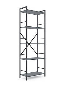 Стелаж металевий фарбований Антрацит "Лофт" 1700х800х350 мм, 5 полиць, ЛДСП колір полиць Антрацит | Стелаж для дому