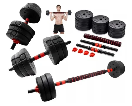 🙌Регульовані гантелі 2×10 кг із зєднувачем для штанги, фото 1