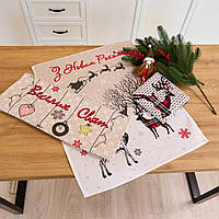 Кухонні рушники вафельні "Щасливого Різдва" коробка 3шт. 60х47 см