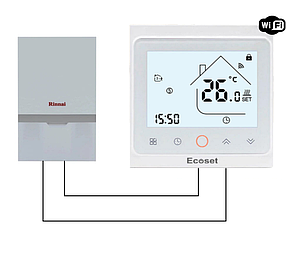WiFi терморегулятор для сервоприводів і котлів Ecoset PWT-002 WiFi (колір білий)