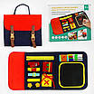 Логічна навчальна папка з дошкою для творчості Розвивальний рюкзачок іграшка для розвитку моторики 8 застібок + маркери, фото 10