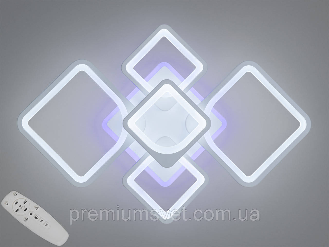 Люстра світлодіодна стельова  8060/2+3 WH LED 3color dimmer, фото 1