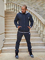 Чоловічий теплий костюм на флісі та з хутром. Антрацит/темно-синій. 44, 46, 48, 50, 52, 54, 56, 58, 60, 62, 64, 66.