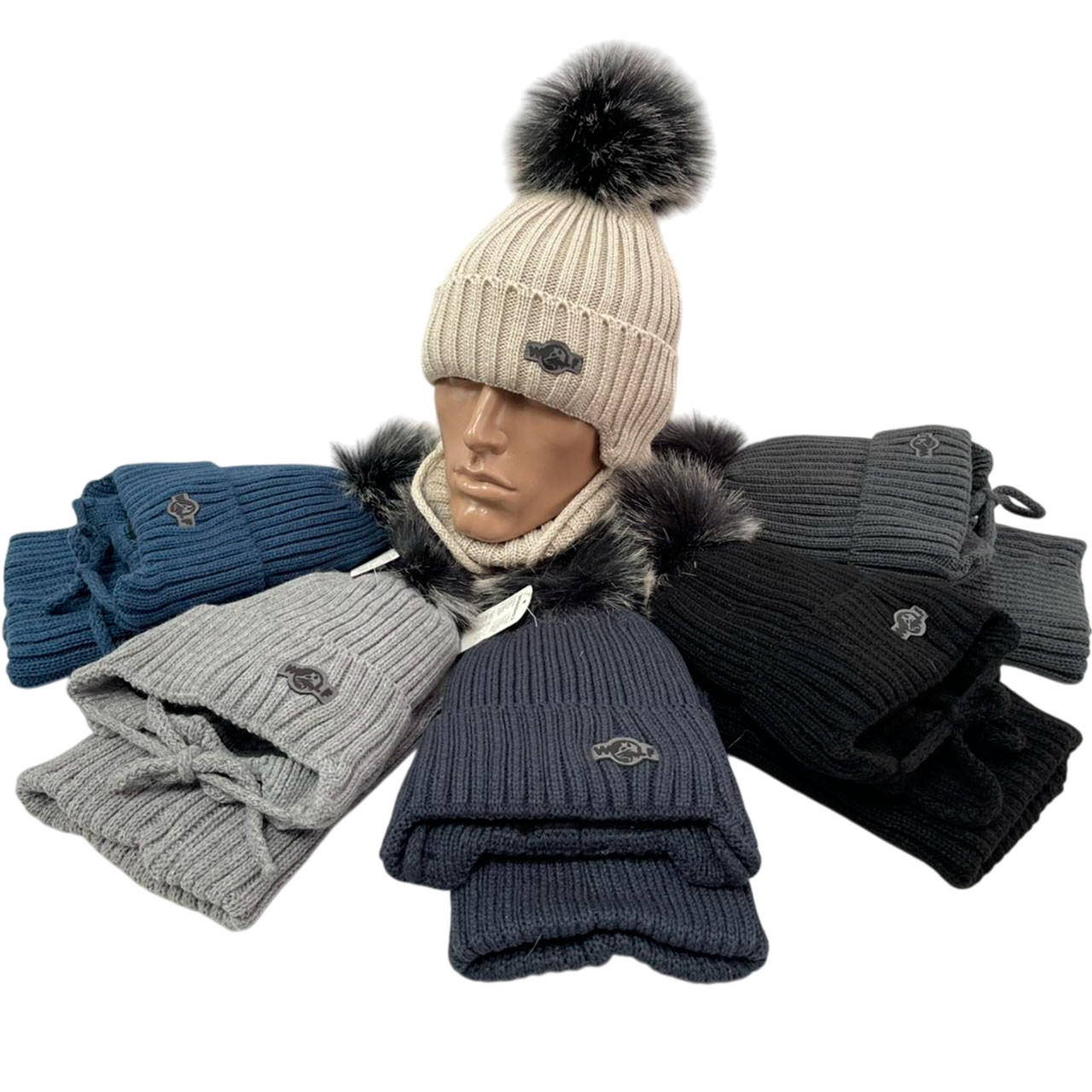 Чоловічий комплект шапка з флісом і бафф Розмір: 55- 60 (17232), фото 1