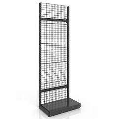 Стелаж з сітчастими панелями 1900х600 мм, приставний стелаж Рістел, сітчастий стелаж, торговий стелаж з панелями із сітки, під