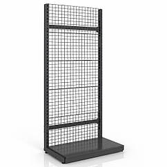 Стелаж з сітчастими панелями 1900х950 мм, приставний стелаж Рістел, сітчастий стелаж, торговий стелаж з панелями із сітки, під