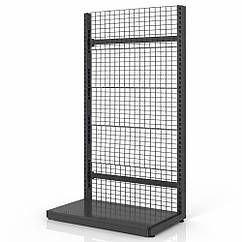 Стелаж з сітчастими панелями 1900х1200 мм, приставний стелаж Рістел, сітчастий стелаж, торговий стелаж з панелями із сітки, під