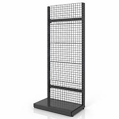 Стелаж з сітчастими панелями 1900х750 мм, приставний стелаж Рістел, сітчастий стелаж, торговий стелаж з панелями із сітки, під