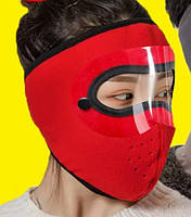 Маска з теплого флісу, із захистом від вітру (колір хакі та червоний)