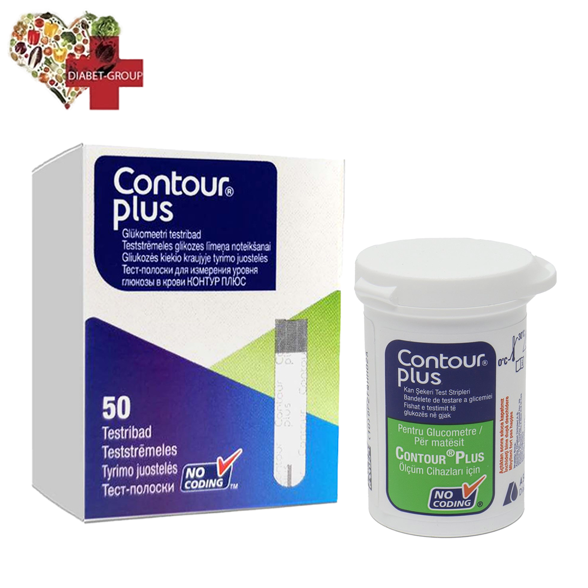 Тест-смужки Контур Плюс (Contour Plus) 50 шт. в 1 флаконі по 50 шт. в упаковці
