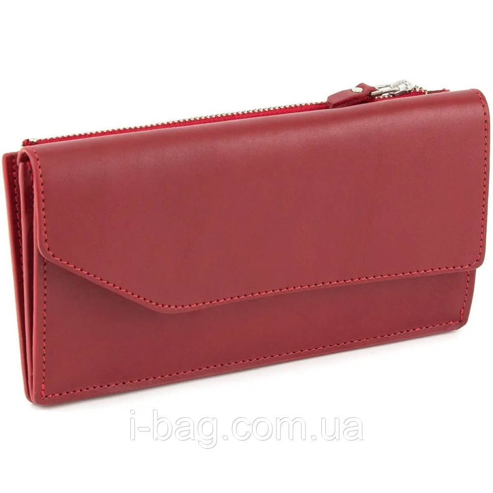 Портмоне жіноче шкіряне Elegante червоне Grande Pelle 514660, фото 1