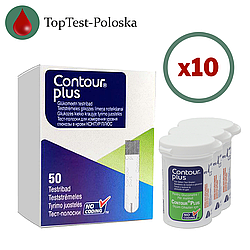 Тест-смужки Контур Плюс 500 шт. в 10 флаконах по 50 шт. в упаковці
