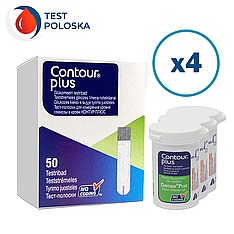 Тест-смужки Контур Плюс (Contour Plus) 200 шт. у 4 флакони по 50 шт. в упаковці