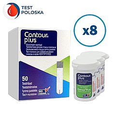 Тест-смужки Контур Плюс (Contour Plus) 400 шт. у 8 флаконах по 50 шт. в упаковці