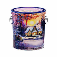 Солодкий новорічний подарунок №45 у металевому відерці, 1000 г. замовлення від 10 шт.