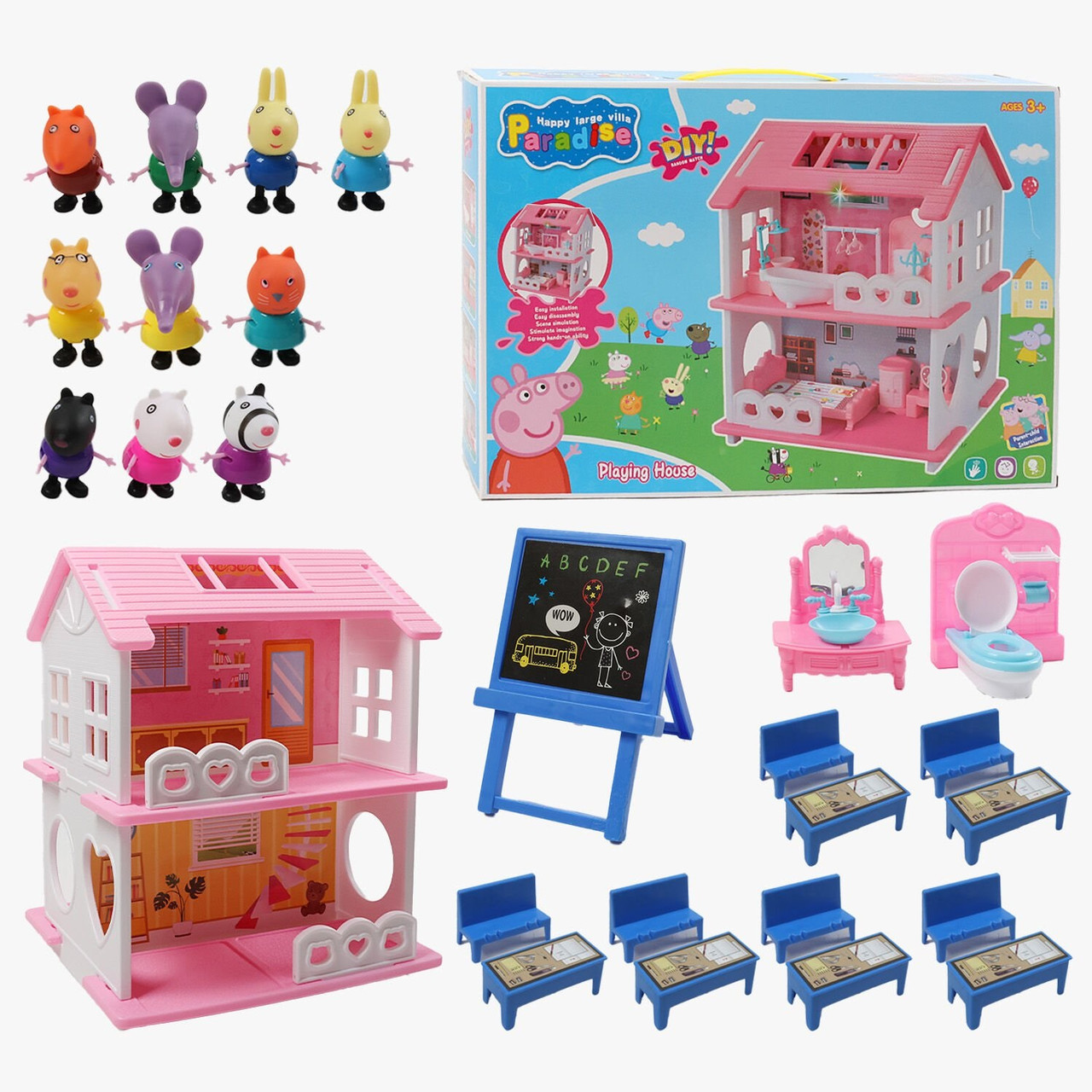 Іграшковий будиночок з героями (10 ігрових фігурок, меблі) YQ 769, фото 1