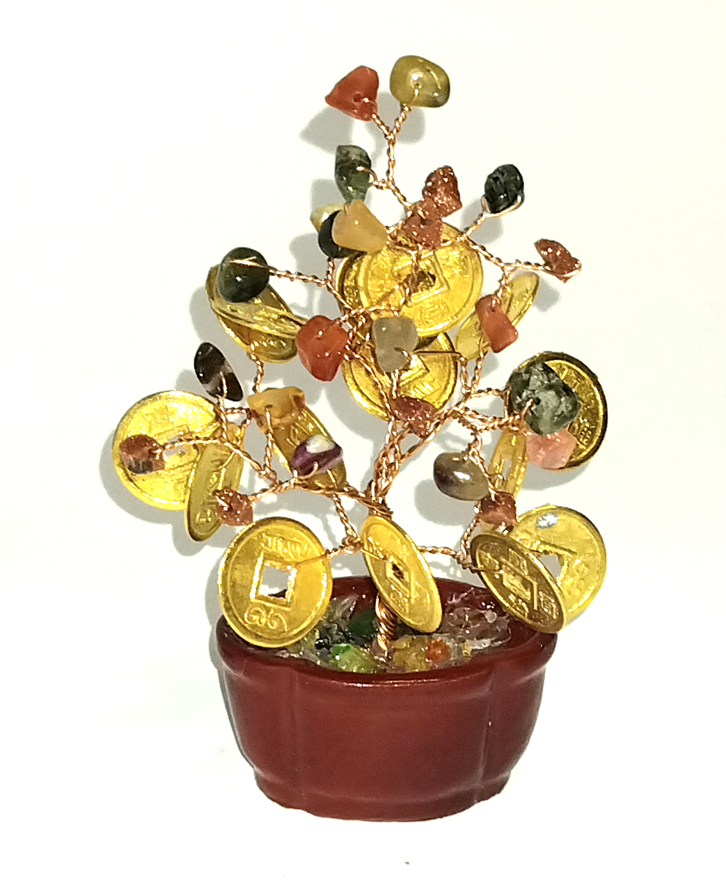 Грошове дерево з монетами та натуральним камінням 2, фото 1