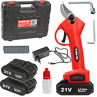 Акумуляторний секатор (садові ножиці) MAR-POL (M83009) + 2 ак