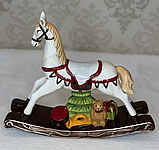 🧡Декоративна різдвяна керамічна статуетка Кінь-гойдалка 31х25,5х8 см, фото 2