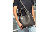 Сумка квадрат 2 ручки коричнева 5643-06-32, фото 2
