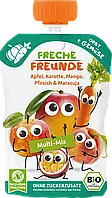 Фруктове пюре (пауч) з морквою, манго, персиком та маракуєю,TM FrecheFreunde для дітей з 6 місяців,100 грам