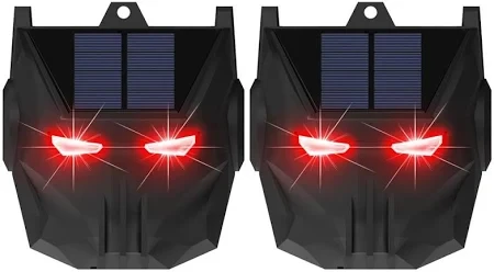 Ультразвуковий відлякувач тварин з підсвічуванням та сонячною батареєю | Набір 2 шт, захист саду та городу